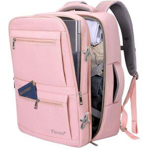 Large Pink Travel Backpack Carry On Laptop Bag for Women Men Work School